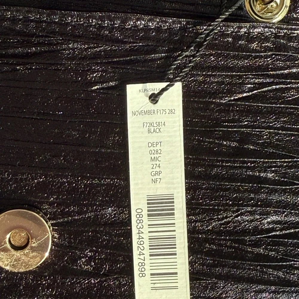Kate Landry Black Evening Bag with Gold Chain NWT
